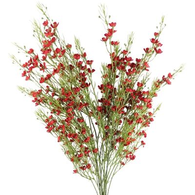 Leaf Red Artificial Flowers - 6 Stems 100cm - Fake Foliage for Decor Leaf Red Artificial Flowers - 6 Stems 100cm - Fake Foliage for Decor