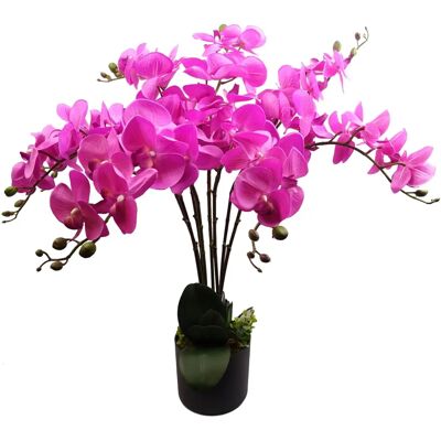 Leaf 85cm Dark Pink Artificial Bush Orchid - Stunning Table Decor Leaf 85cm Dark Pink Artificial Bush Orchid - Stunning Table Decor