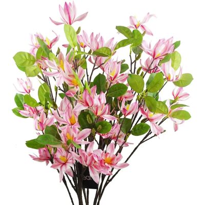 Leaf - Pink Magnolia Floral Spray - 6x 100cm - Floral Spray Leaf - Pink Magnolia Floral Spray - 6x 100cm - Floral Spray