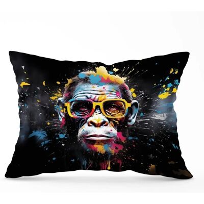 WRT Ltd - Coloured Splashart Monkey Face - 33cm x 48cm - Double-sided - Washable - Cushion WRT Ltd - Coloured Splashart Monkey Face - 33cm x 48cm - Double-sided - Washable - Cushion