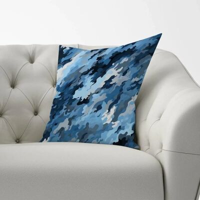 WRT Ltd - Blue and Grey Canvas Brushstrokes - Cushions WRT Ltd - Blue and Grey Canvas Brushstrokes - Cushions