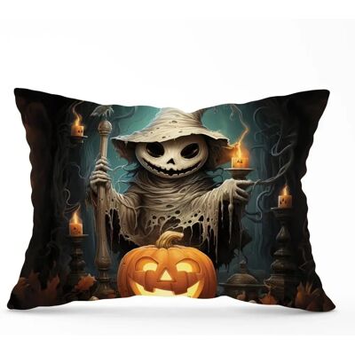 WRT Ltd - Creepy Ghost With Pumpkins - 33cm x 48cm - Cushions WRT Ltd - Creepy Ghost With Pumpkins - 33cm x 48cm - Cushions
