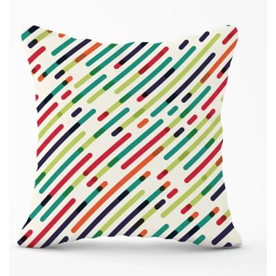 WRT Ltd - Coloured Diagonal Abstract Pattern - 45cm x 45cm - Outdoor Cushion WRT Ltd - Coloured Diagonal Abstract Pattern - 45cm x 45cm - Outdoor Cushion