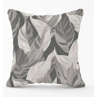 WRT Ltd - Grey Floral Leaves - 45x45cm - Outdoor Cushion WRT Ltd - Grey Floral Leaves - 45x45cm - Outdoor Cushion