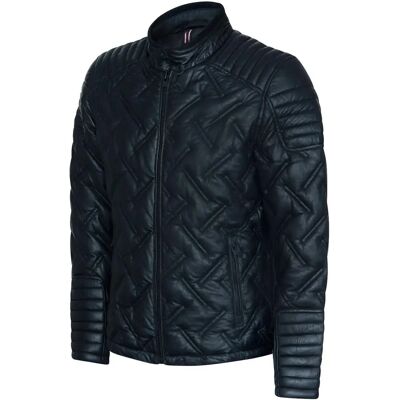 Infinity Leder Heren Zwarte Puffer Lamsleren Jas - Lederen Jas Infinity Leder Heren Zwarte Puffer Lamsleren Jas - Lederen Jas