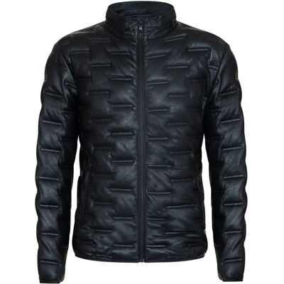Infinity Leather XS Schwarze Daunenlederjacke - Leder Puffer Jacke Infinity Leather XS Schwarze Daunenlederjacke - Leder Puffer Jacke