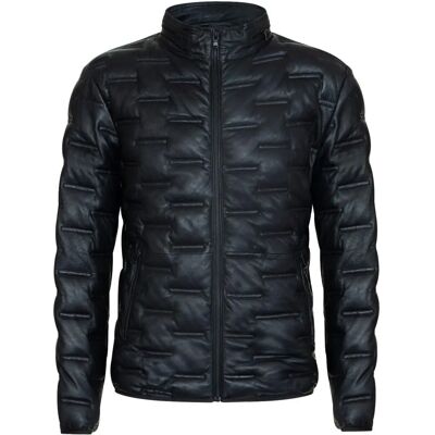Infinity Leather Heren Puffer Leren Jas - Zwart - 3XL - Gegoten Warme Bomber Infinity Leather Heren Puffer Leren Jas - Zwart - 3XL - Gegoten Warme Bomber