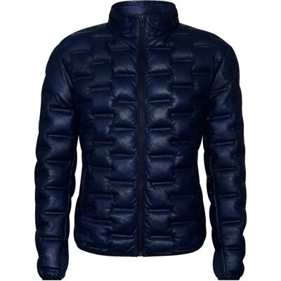 Infinity Leather M Marineblauwe Leren Pufferjas - Leren Pufferjas Infinity Leather M Marineblauwe Leren Pufferjas - Leren Pufferjas