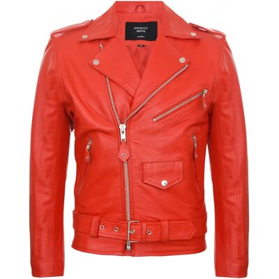 Infinity Leather Herren Rote Brando Biker Rock Motorradhandschuh - Größe L Infinity Leather Herren Rote Brando Biker Rock Motorradhandschuh - Größe L