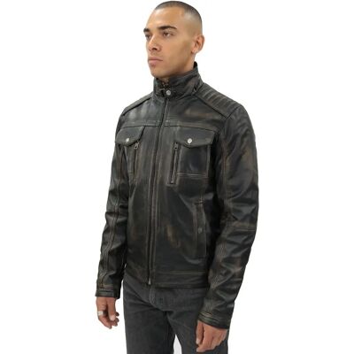 Infinity Leather Heren Vintage Leren Bikerjas - Zwart - 2XL Infinity Leather Heren Vintage Leren Bikerjas - Zwart - 2XL