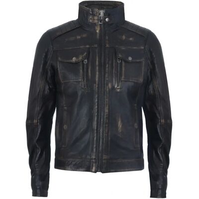 Infinity Leather XL Schwarze Biker Jacke - Motorrad - Vintage - Leder Infinity Leather XL Schwarze Biker Jacke - Motorrad - Vintage - Leder