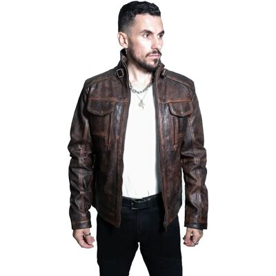 Infinity Leather Herren Vintage Braun Leder Biker Jacke - 2XL Infinity Leather Herren Vintage Braun Leder Biker Jacke - 2XL