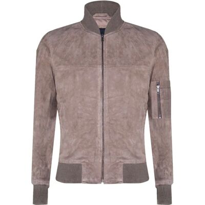 Infinity Leather MA-1 Beigekleurige suède jas - Jas Infinity Leather MA-1 Beigekleurige suède jas - Jas