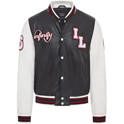 Infinity Leather Veste en Cuir pour Hommes Baseball Letterman - Noir - L - Veste - Publicité Infinity Leather Veste en Cuir pour Hommes Baseball Letterman - Noir - L - Veste - Publicité