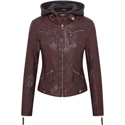 Infinity Leather Bordeau Leer Dames Bikerjacke - 4XL Infinity Leather Bordeau Leer Dames Bikerjacke - 4XL