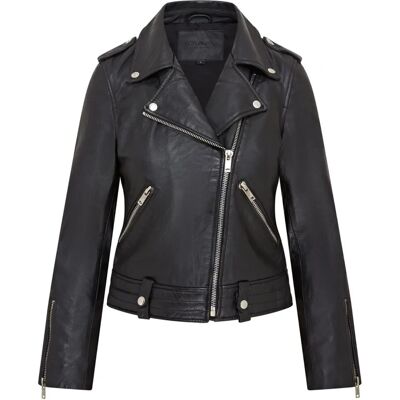 Infinity Leather Black Brando Jacket - Women’s Leather Coat Infinity Leather Black Brando Jacket - Women’s Leather Coat