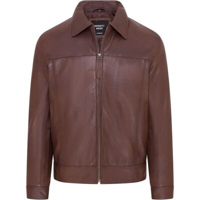 Infinity Leather Harington Bruin Retro Bikerjack - Leren Biker Jack Infinity Leather Harington Bruin Retro Bikerjack - Leren Biker Jack