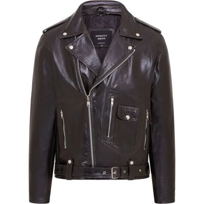 Infinity Leather Heren Retro Brando Gestikte Leren Motorjack - Motorstijl Infinity Leather Heren Retro Brando Gestikte Leren Motorjack - Motorstijl