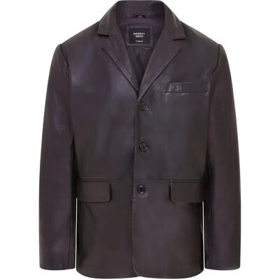 Infinity Leather 3XL Zwart Klassieke Lederen Blazer - Blazer Infinity Leather 3XL Zwart Klassieke Lederen Blazer - Blazer