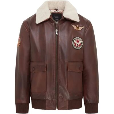 Infinity Leather Bruine A2 Leren Bomberjacke - Top Gun Stijl Infinity Leather Bruine A2 Leren Bomberjacke - Top Gun Stijl