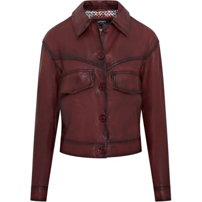 Infinity Leather Dames Rood Vintage Lamsleren Biker Jas - Lederen Biker Jas Infinity Leather Dames Rood Vintage Lamsleren Biker Jas - Lederen Biker Jas