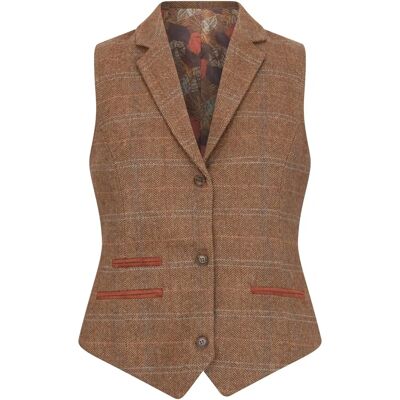 Truclothing Eichenbraune Tweedweste mit Tailored Fit für Damen - Weste Truclothing Eichenbraune Tweedweste mit Tailored Fit für Damen - Weste
