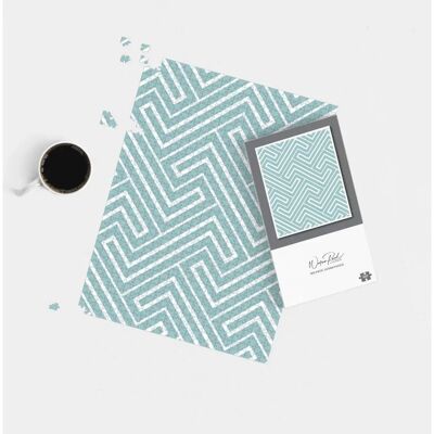 WRT Ltd - Jigsaw Puzzle - Blue and White Geometric Pattern WRT Ltd - Jigsaw Puzzle - Blue and White Geometric Pattern
