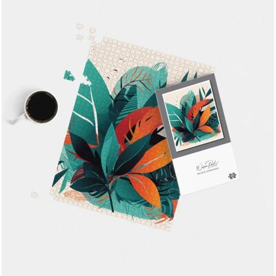 WRT Ltd - Green Orange Tropical Leaves - 1000 Piece - Jigsaw Puzzle WRT Ltd - Green Orange Tropical Leaves - 1000 Piece - Jigsaw Puzzle