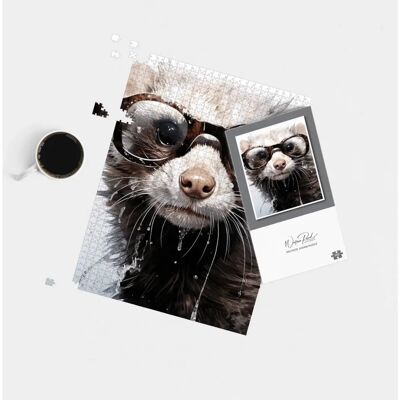 WRT Ltd - Splashart Ferret With Glasses - 500 Piece - Jigsaw Puzzle WRT Ltd - Splashart Ferret With Glasses - 500 Piece - Jigsaw Puzzle