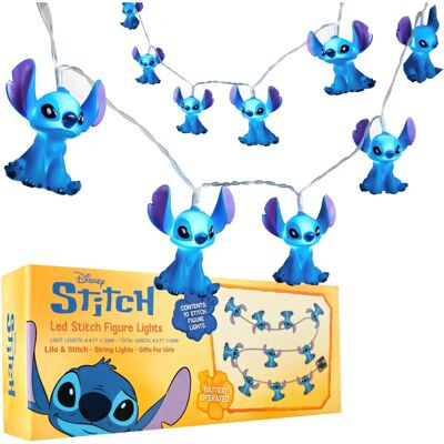 Luzes de Cordão 3D Stitch Disney - Decoração Interna Presente Azul Luzes de Cordão 3D Stitch Disney - Decoração Interna Presente Azul