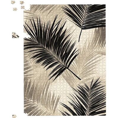WRT Ltd - Black And White Tropical Palm Leaves - Jigsaw Puzzle WRT Ltd - Black And White Tropical Palm Leaves - Jigsaw Puzzle