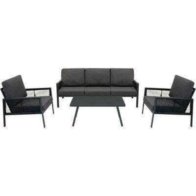 MONSTER SHOP Garden Furniture Set - Anthracite Gray 4-Piece Modern Outdoor Furniture MONSTER SHOP Garden Furniture Set - Anthracite Gray 4-Piece Modern Outdoor Furniture