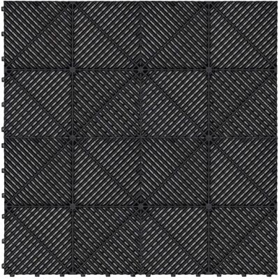 MonsterShop Carrelages de sol pour garage ventilés noirs - 120 pièces - Publicité MonsterShop Carrelages de sol pour garage ventilés noirs - 120 pièces - Publicité