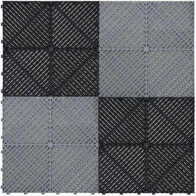 MonsterShop Malli - Ventilointilaatat autotallilattiaan musta ja harmaa 60x60 - Autotallilattian laatat MonsterShop Malli - Ventilointilaatat autotallilattiaan musta ja harmaa 60x60 - Autotallilattian laatat