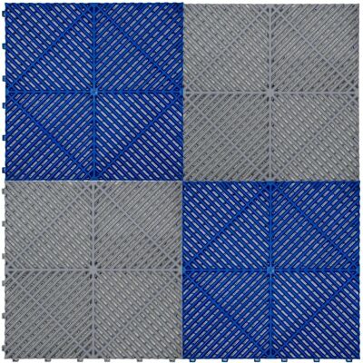 MonsterShop Carrelages de Garage Ventilés Gris et Bleu - 120 pcs - Publicité MonsterShop Carrelages de Garage Ventilés Gris et Bleu - 120 pcs - Publicité