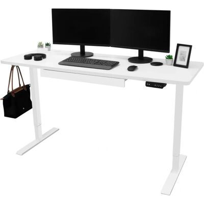 Biurko Elektryczne MonsterShop - Białe - 160cm x 60cm - Regulowana wysokość Biurko Elektryczne MonsterShop - Białe - 160cm x 60cm - Regulowana wysokość