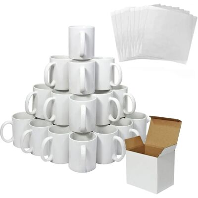 MonsterShop 72 Sublimation Mugs White 11oz Coated Cup - Mugs MonsterShop 72 Sublimation Mugs White 11oz Coated Cup - Mugs