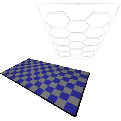MonsterShop Dalles de Garage Ventilées Gris et Bleu avec LED - 19.2m² - Publicité MonsterShop Dalles de Garage Ventilées Gris et Bleu avec LED - 19.2m² - Publicité