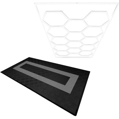 MonsterShop Dalles de Garage Hexagonales LED & Bordures Ventilées - 90 Noir 30 Gris - Publicité MonsterShop Dalles de Garage Hexagonales LED & Bordures Ventilées - 90 Noir 30 Gris - Publicité