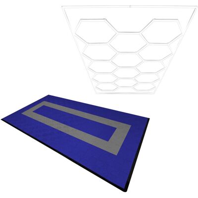 MonsterShop Carrelages en Polypropylène Ventilés et Éclairage LED Hexagonal - Bleu Gris - Publicité MonsterShop Carrelages en Polypropylène Ventilés et Éclairage LED Hexagonal - Bleu Gris - Publicité