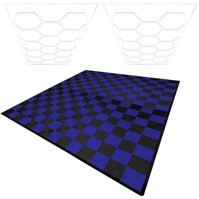 MonsterShop Model Hexagon LED Lights Garage Floor Tiles - Black & Blue MonsterShop Model Hexagon LED Lights Garage Floor Tiles - Black & Blue