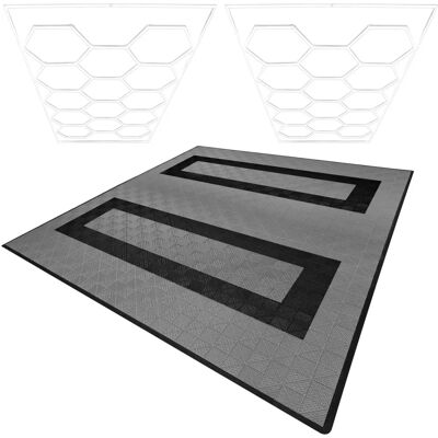 MonsterShop Éclairage LED Hexagonal et Dalles de Garage Ventilées - Gris 165 & Noir 60 - Publicité MonsterShop Éclairage LED Hexagonal et Dalles de Garage Ventilées - Gris 165 & Noir 60 - Publicité