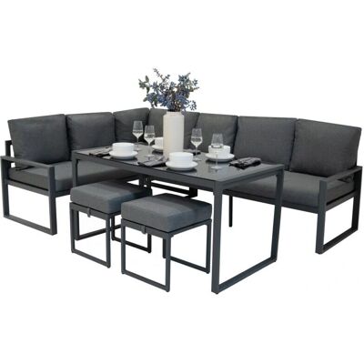 Monster Shop Aluminum Corner Sofa Set - Gray 7 seats + 2 Stools Monster Shop Aluminum Corner Sofa Set - Gray 7 seats + 2 Stools