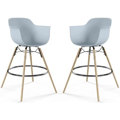 PRIVATEFLOOR - Nordika - PP seat - Wood steel legs - Bar stool PRIVATEFLOOR - Nordika - PP seat - Wood steel legs - Bar stool