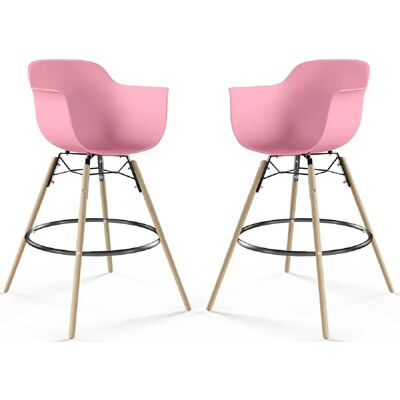 Privatefloor Nordika - Bar stool - PP seat - wooden legs Privatefloor Nordika - Bar stool - PP seat - wooden legs