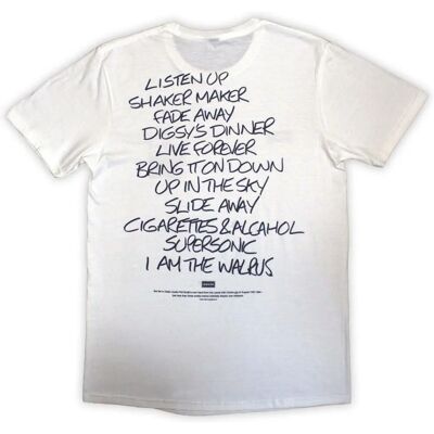 Oasis White T-Shirt - Definitely Maybe AAA Setlist - T-Shirt Oasis White T-Shirt - Definitely Maybe AAA Setlist - T-Shirt