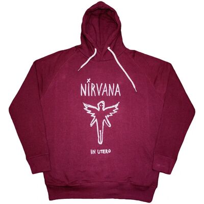 Nirvana In Utero Outline Huvtröja Röd XS - Huvtröja Nirvana In Utero Outline Huvtröja Röd XS - Huvtröja
