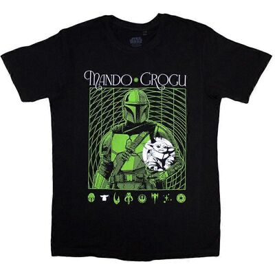 Star Wars The Mandalorian Mando och Grogu Neon T-Shirt - T-Shirt Star Wars The Mandalorian Mando och Grogu Neon T-Shirt - T-Shirt