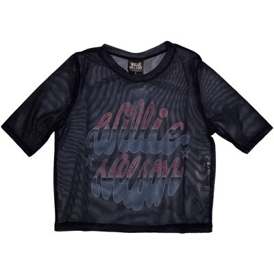 Willie Nelson Navy Mesh Crop Top - Crop Top Willie Nelson Navy Mesh Crop Top - Crop Top