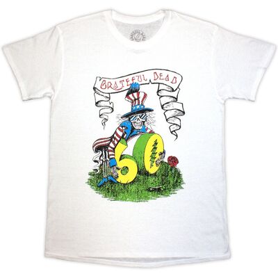 Grateful Dead 60th Rose Pose Vit XL - T-Shirt Grateful Dead 60th Rose Pose Vit XL - T-Shirt